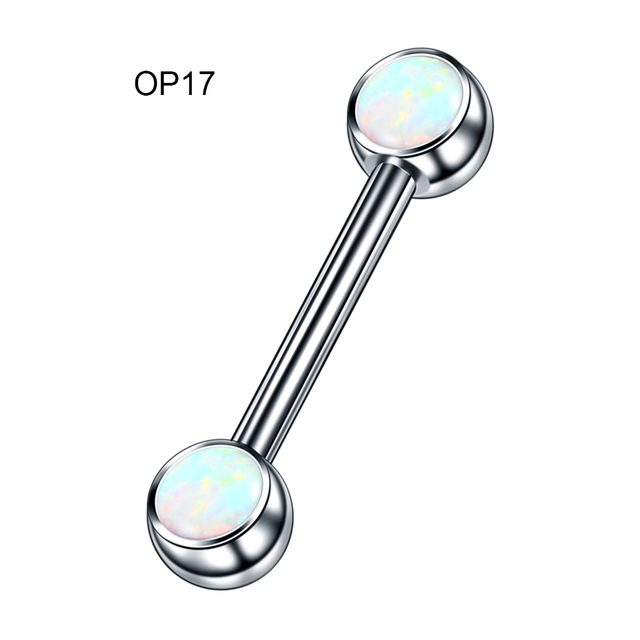 Titanium Ear Septum Helix Tragus Opal CBR Piercings Christina Vertical Hood Labret Dermal Anchor Earrings Piercing Jewelry