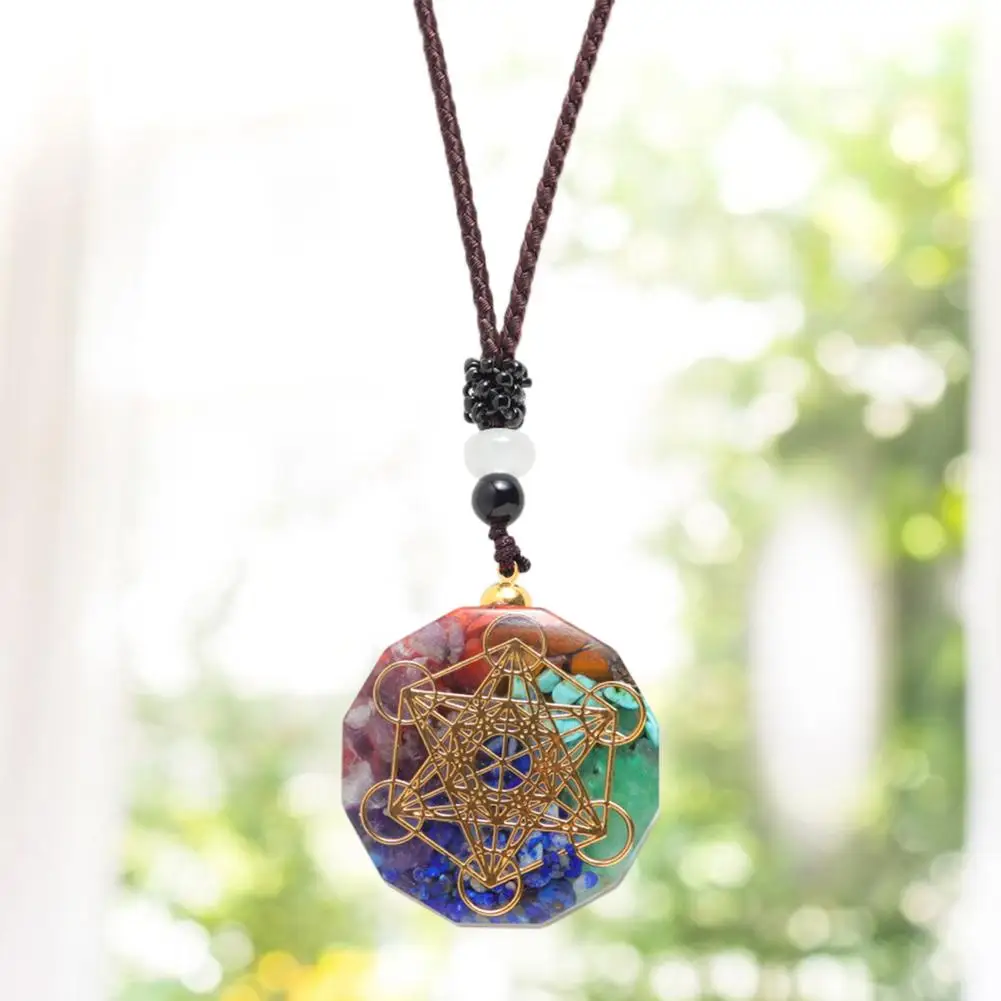Natural Crystal Chakra Orgone Energy 7 Chakra Stones Pendant Energizing Necklace Absorbs Negative Energy Bring Lucky Necklace 1