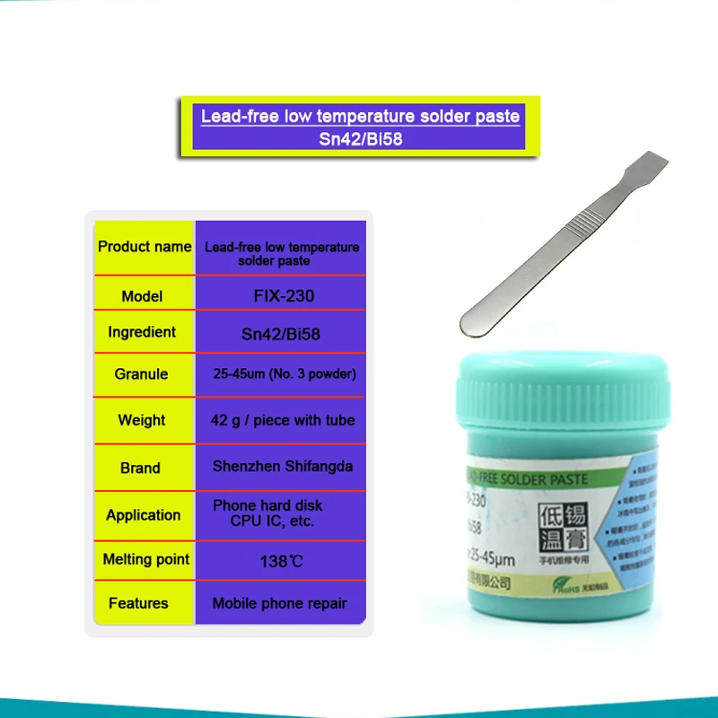 Low Temperature Solder Paste 138 Soldering Tin Paste With Stirring