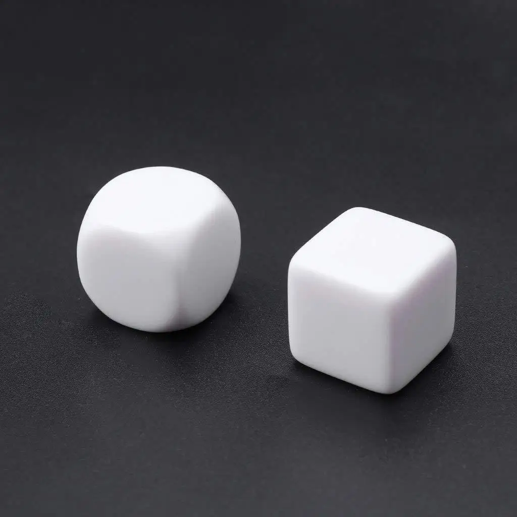 18 Shiny Side Dice Teaching Blank Dice Light Board Can Screen Printing Carving DIY Dice Circular Bead 1.8 Cm