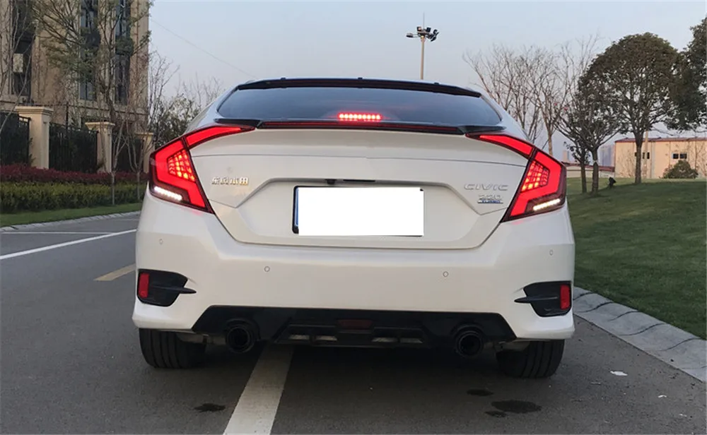 1 комплект для Honda Civic задний фонарь Civic светодиодный задний фонарь DRL светодиодный динамический сигнал тормоза заднего хода аксессуары