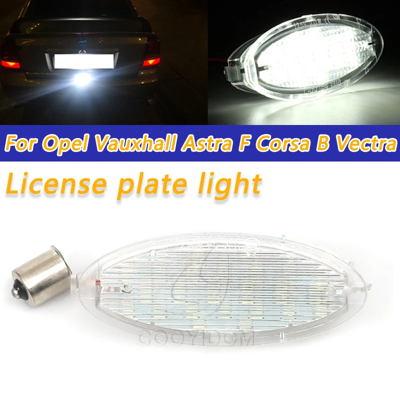 

1Pcs For Opel 2003 Vauxhall Astra F Corsa B Vectra Canbus No Error Auto Accessories 24LED License Plate Light Number Plate Lamp