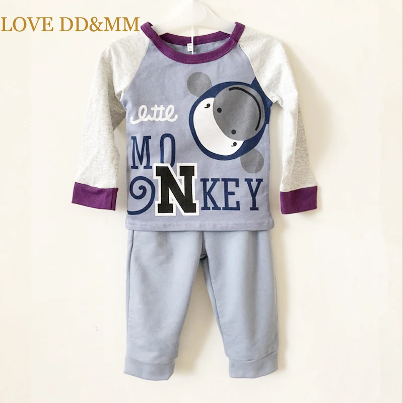 LOVE DD& MM/комплекты одежды для мальчиков коллекция года, детская одежда милые футболки в полоску с надписью и машинкой+ штаны, детская одежда