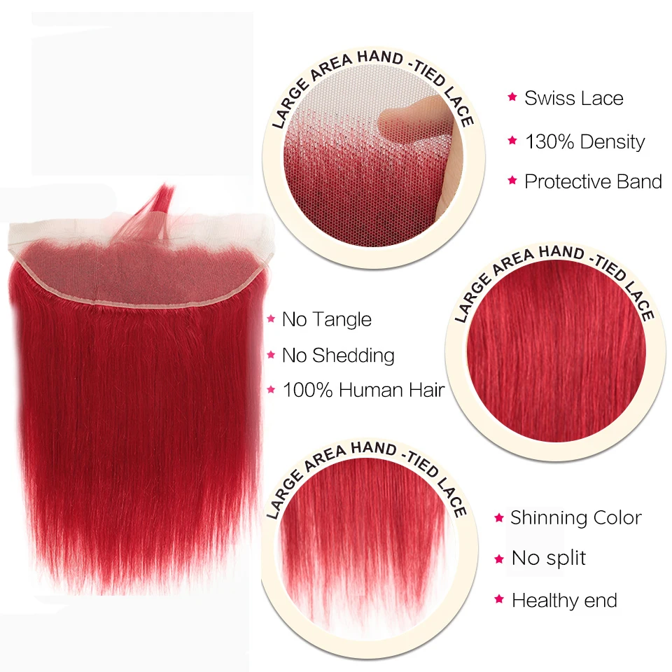 Pacotes com Frontal Brasileiro em Linha Extensões do Cabelo Pacotes de Pacotes Vermelhos com Frontal Preto Pérola Vermelha Reta Remy Humano 2 3 1 em linha reta remy extensões do cabelo