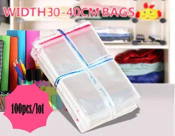 

100pcs 30-40cm Width Clear Cellophane Cello Bags Plastic OPP Card Display Self Adhesive Peel Seal bag Candy Cookie Sock bags