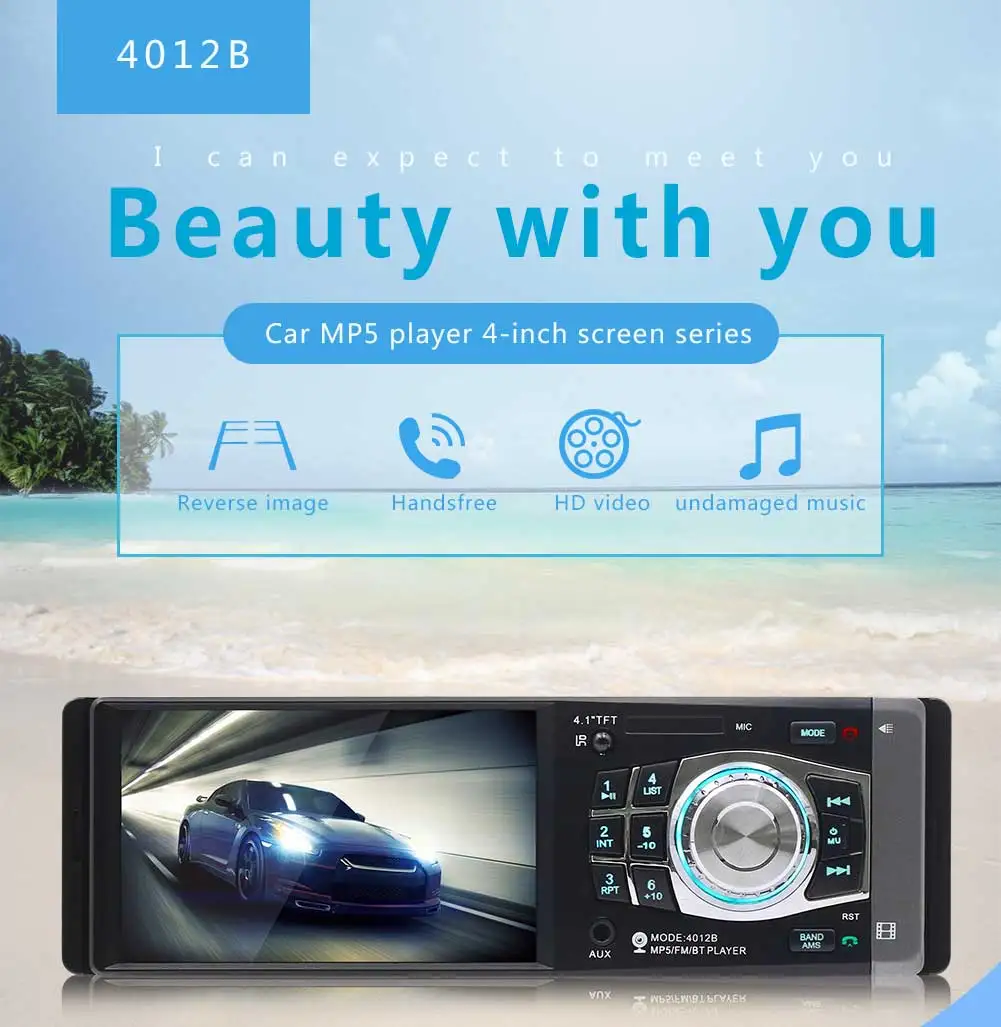 

Car DVR SWM-4012B 4.1 Inch Car MP5/MP4/MP3 Player FM Card U Disk BT Reversing Rear View HD Car Bluetooth Multifunction MP3#Y1