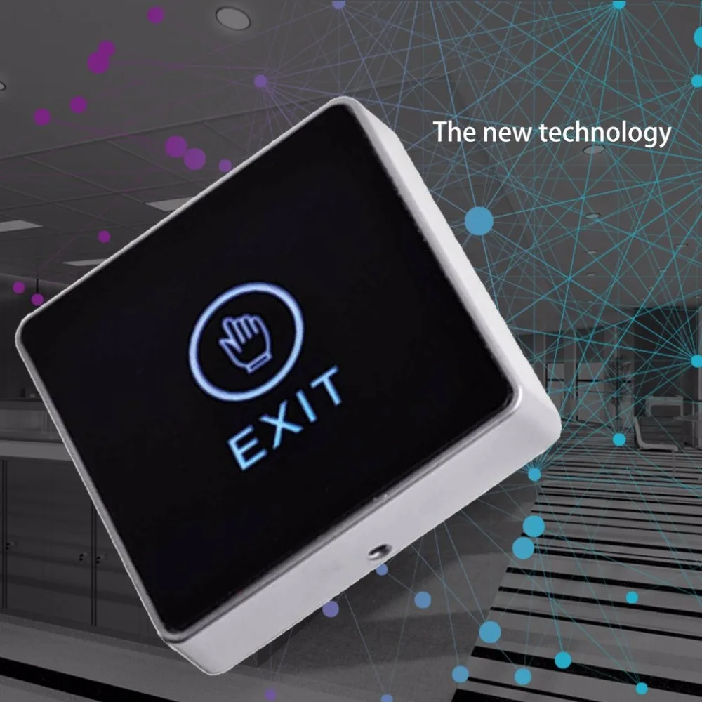 

Push Touch Exit Button Door Exit Release Button Security Access Control System With LED Indicator Light For Gate Frame