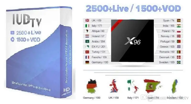 HKNOKE tv X96 tv Box H.265 один год каналы Full HD голландский бельгийский французский Великобритания Германия Арабская Европа для Android tv Box