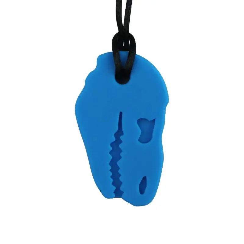1 шт. Радужный кирпич жевательные Ожерелья Детские Силиконовые Прорезыватели аутизм сенсорные жевательные игрушки - Цвет: Type 2-Blue