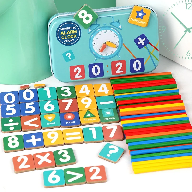 Kids Math Arithmetic Wooden Magnetic Digital Counting Stick Montessori Games for Baby Early Learning Education Children's Toys educational toys math toys magnetic toys teaching aids toys learning board toy