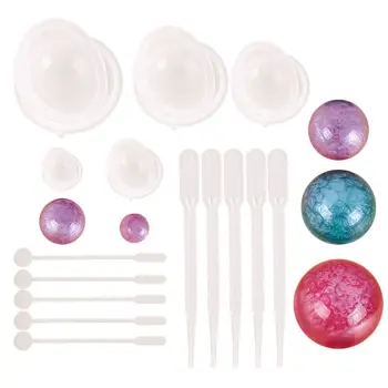 

15Pcs Epoxy Resin Ball Molds Sphere Jewelry Casting Silicone Molds for Resin Casting Kit Jewelry Making