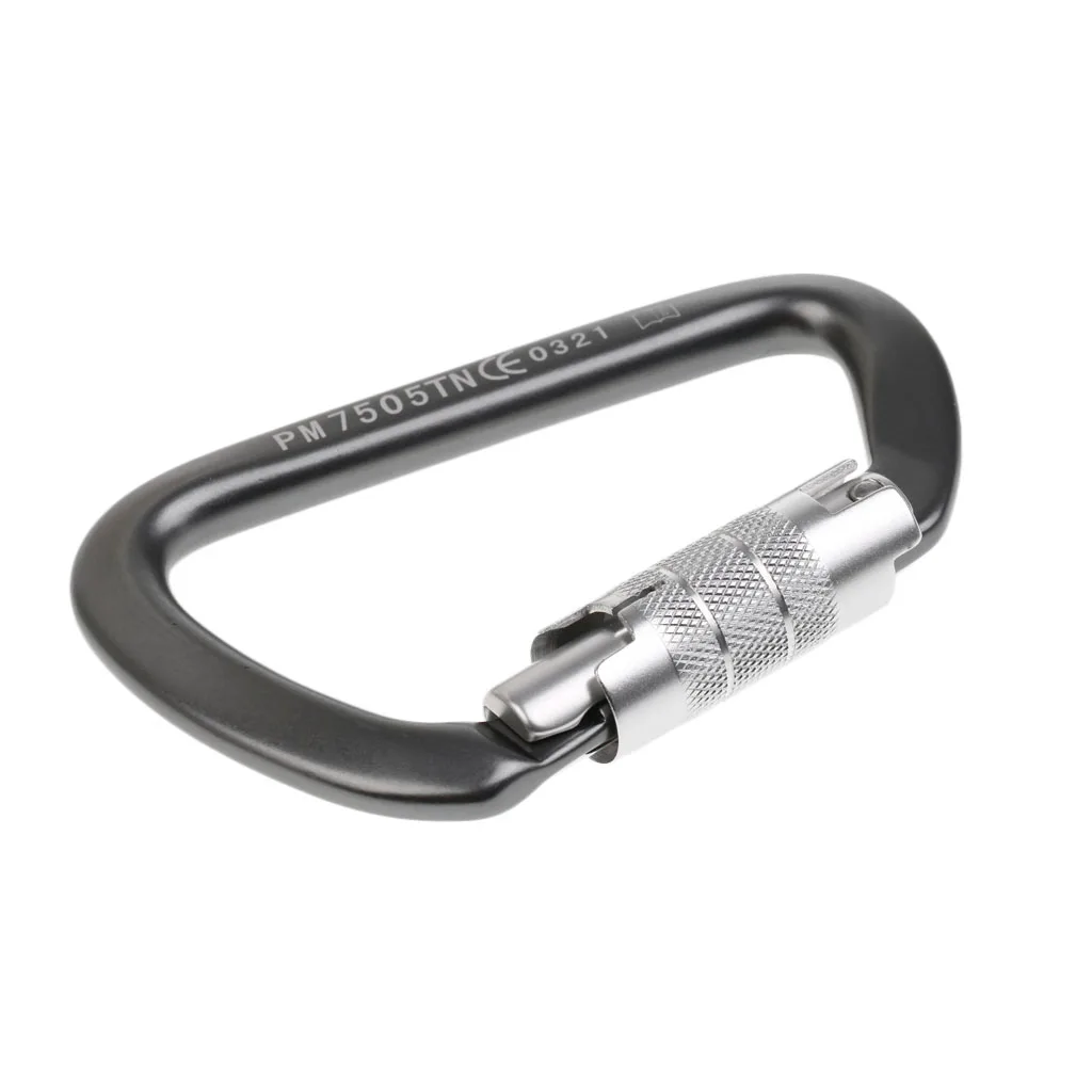 Professional 26KN Carabiner Hook Auto Self Locking Caving Karabiner Hammock Dog Clip
