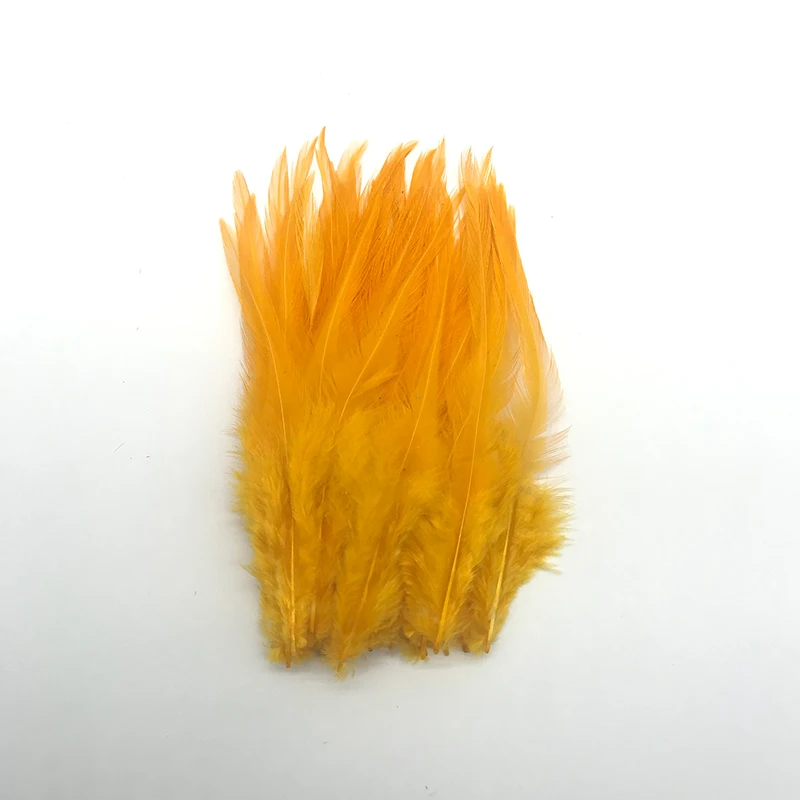 100pcs chicken feather hot sale for clothes DIY decoration 10-15cm/4-6 inch - Цвет: Золотистый