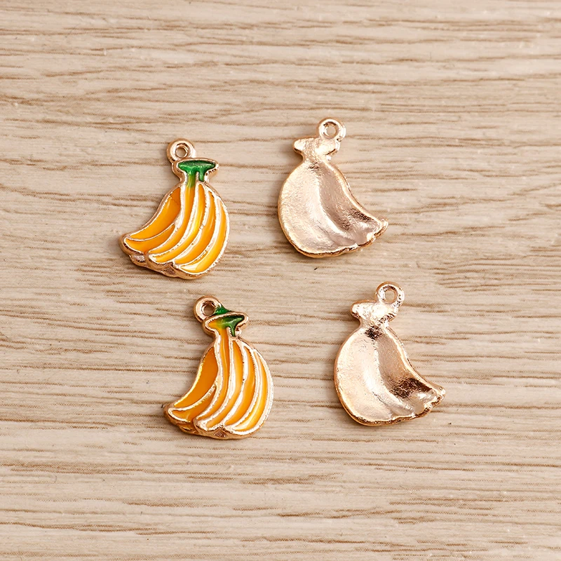 Set of 10 Colorful Fruit Enamel Charms for Handmade Jewelry Crafting