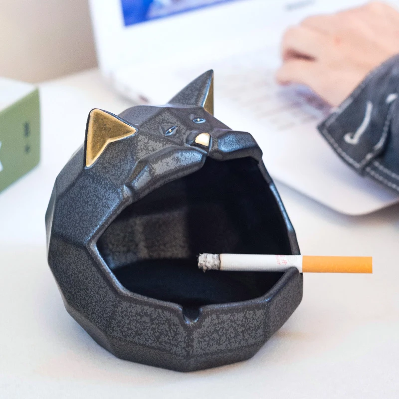 Creative cartoon cat ashtray anti fly ash car home living room large capacity ceramic boyfriend gift decoration | Дом и сад