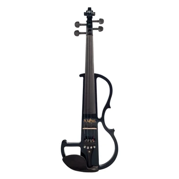

New Hot NAOMI Electric Violin 4/4 Full Size Violin W/Case Bow Earphone Rosin Set Black New