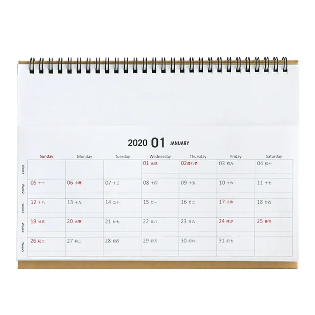 Настольный календарь двухсторонний ежемесячный треугольный складной календарь столешницы для семейного офиса, планирования и организации - Цвет: Белый