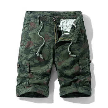 Luulla Men 2020 Summer New Casual Vintage Classic Pockets Cargo Shorts Men Outwear Fashion Twill Cotton Camouflage Shorts Men 5