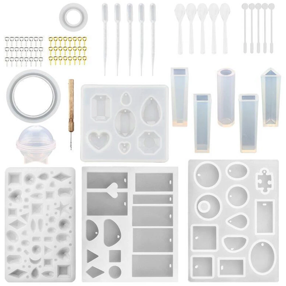 

Epoxy Resin Molds Set Earring Pendant Silicone Mould For DIY UV Resin Epoxy Dried Flower Jewelry Making Casting Moulds Tools