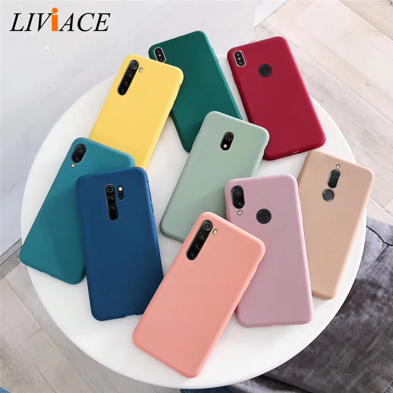 

solid color soft silicone tpu case on for xiaomi redmi note 8 7 6 5 pro 8a 7a matte back cover for xiomi redmi note8 note 8pro