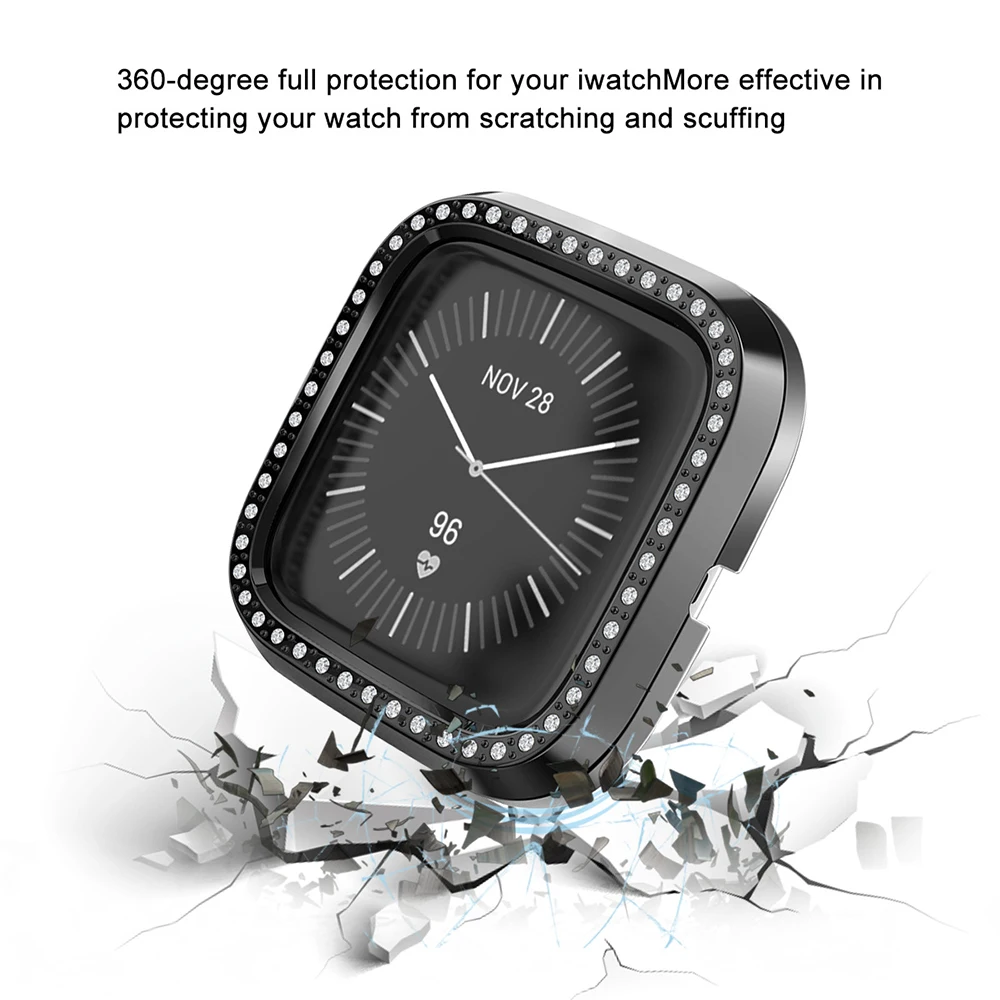 Bling Protector Case for Fitbit Versa 2 Women Girl Jewelry Crystal Diamond Watch Protection Bumper Cover for Fitbit Versa Lite Bling Protector Case for Fitbit Versa 2 Women Girl Jewelry Crystal Diamond Watch Protection Bumper Cover for Fitbit Versa Lite