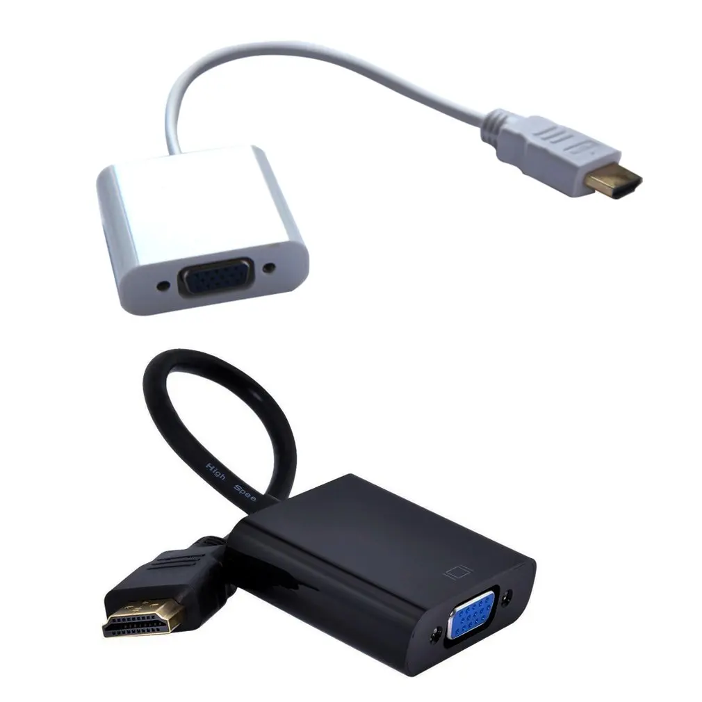 HDMI мужчина к VGA Женский видео кабель адаптер шнура конвертера HD 1080P для ТВ монитора компьютера Соединительный кабель без видео