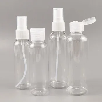 

30pcs 2oz Transparent Spray Bottles for disinfectant 60ml 100ml Mini Refillable Container Empty Cosmetic Containers Packaging