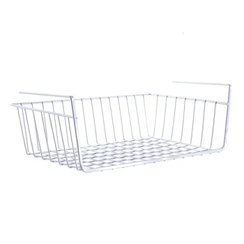 

Kitchen Organizer Home Iron Art Storage Basket Under Shelf Cup Holder Pantry Dual Hook Cupboard Bookshelf Desk Cabinet Hanging