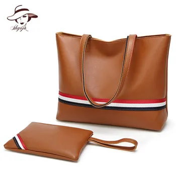 

Fashion 2pcs/set Women Bags 2020 New Soft Leather Shoulder Handbags Large Party Vintage Felamle Messenger Crossbody Bag Clutch