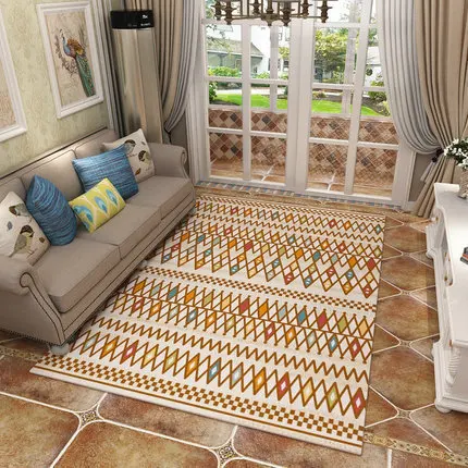 Modern and contracted sitting room carpet Nordic geometry design tea table bedroom children crawly floor mat - Цвет: Светло-зеленый