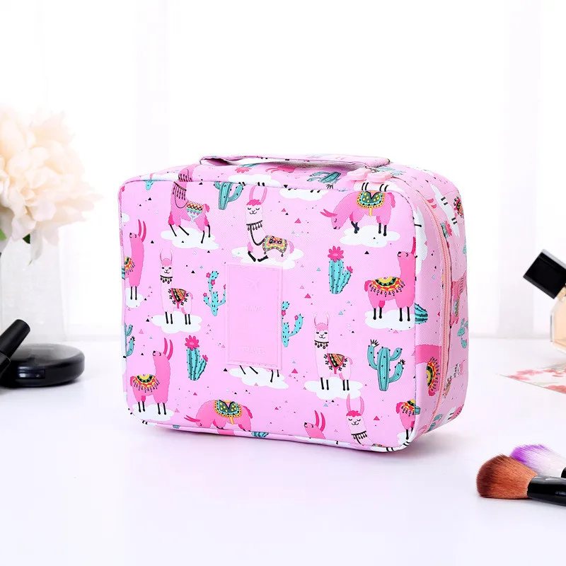 Cosmetic Bag Bathroom Travel Makeup Bag Organizer Neutral Make Up Box Neceser Beauty Case Hanging Toiletry Bag - Цвет: Pink
