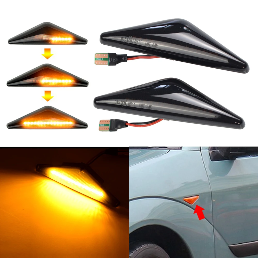 

2 Pieces Led Dynamic Side Marker Turn Signal Light Sequential Blinker Light For Ford Mondeo MK3 2000-2006 Focus MK1 1998-2004