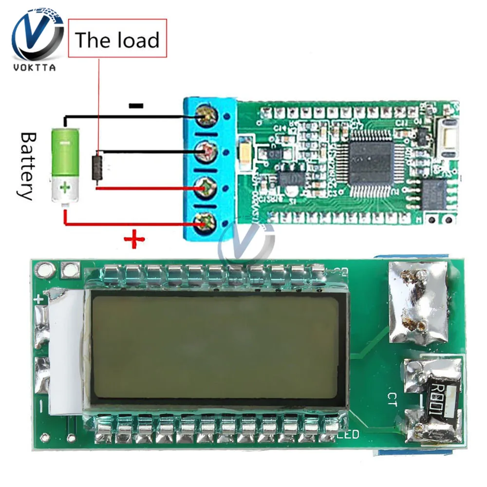 18650 26650 тестер литиевой батареи ЖК-цифровой тестовый индикатор напряжения/емкости/тока/сопротивления нагрузки