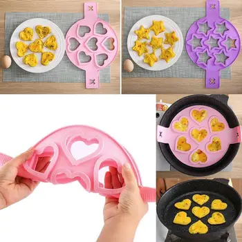 

Multifunctional 7-holes Fried Egg Mold Pancake Maker Mold Omelette Silicone Kitchen Pancake Non-stick Tools Cute X0J3