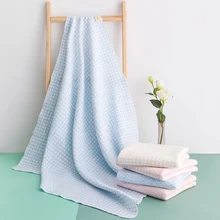 

Baby Blanket 3 Layers Cotton Anti-Startle Newborn Swaddle Wrap Plaid Wave Bath Towel Thermal Windproof Baby Stroller Blanket