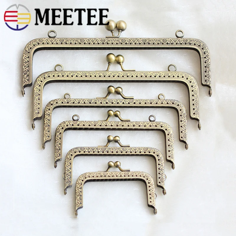 5pcs Meetee Bronze Metal Purse Frame Handle for Clutch Handbag Accessories Make Kiss Clasp Lock Tone Bags Hardware Sewing Craft | Дом и сад