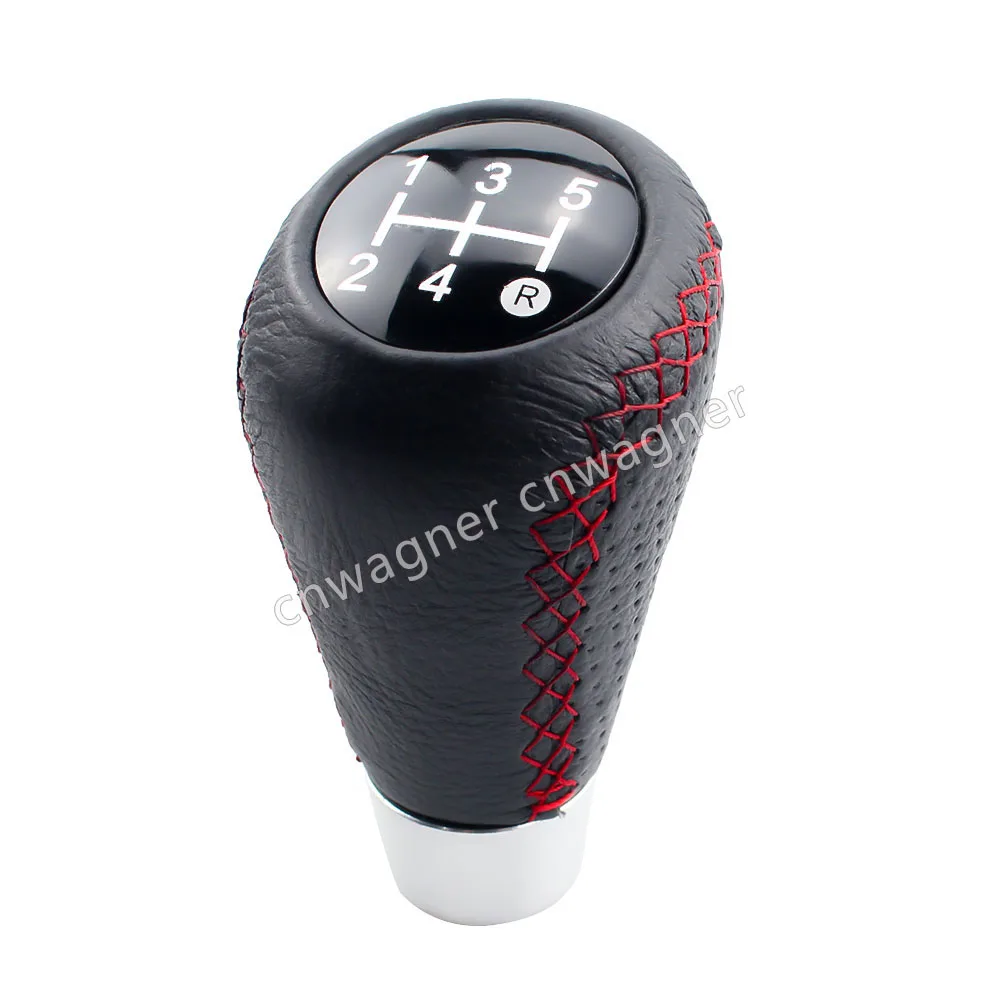 Universal Manual Car Gear Shifter Shift Lever Knob Cover Leather Red Thread or Black Stitched 5 Speed | Автомобили и мотоциклы