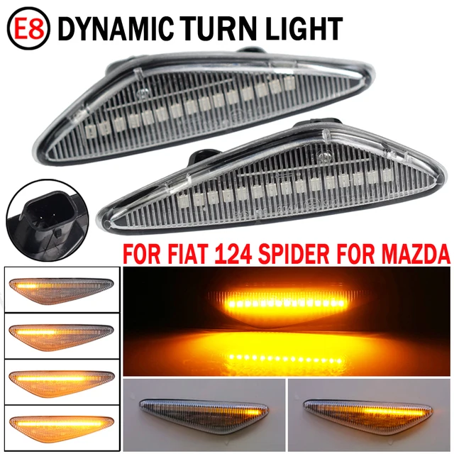Flashing LED Dynamic Turn Signal Blinker Light For Mazda 5 CW 6 GH MX-5 ND RX-8 Car Side Marker Light For Fiat 124 Spider Abarth 4
