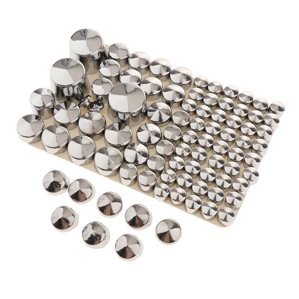 87pcs Chrome ABS Bolt Toppers Caps Covers Plug for Harley Softail Twin Cam Motorcycle Repair, Corrosion Resistance