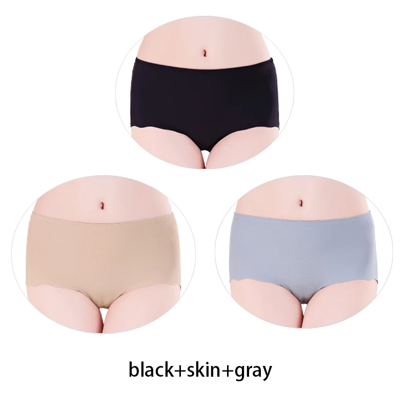 3Pcs Seamless Panties For Women Plus Size Underwear 2XL 3XL 4XL Women's Cotton Briefs Comfort Intimates Fashion Female12 Colors plus size panties Panties