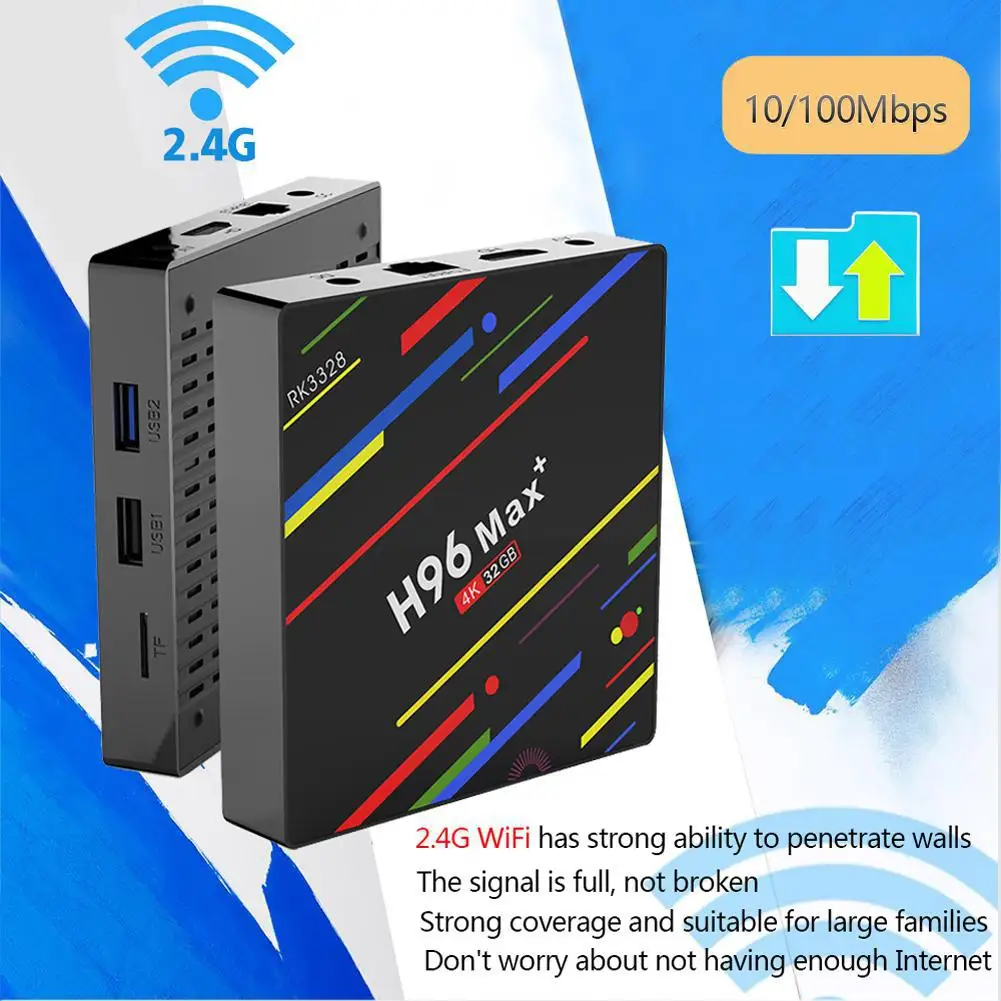 H96 Max Android Smart tv Box RK3328 64 бит 4 ГБ 32 ГБ пятиядерный Mali-450 до 750 мгц Full HD двойной WiFi Поддержка голосового управления
