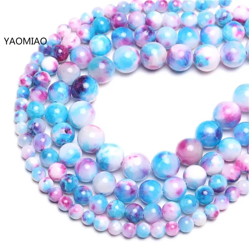 

Colorful Blue Roseo Red Persian jade Round Stone Beads for Jewelry Making DIY Bracelet 6mm 8mm 10mm 12mm