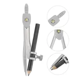 Boussole professionnelle pour la géométrie, boussole de précision avec porte crayon pour le dessin des maths 