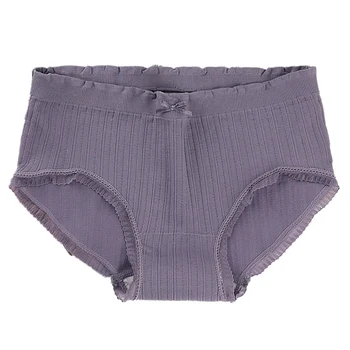 

Striped Briefs In The Waist Cotton File Girls Seamless Panties Stretch Lace Simple Solid Color Underwear Y5