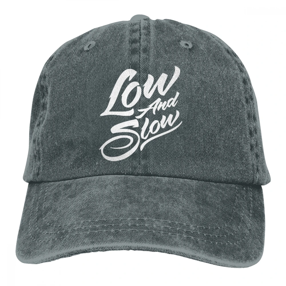 Низкая и медленная Casquette черные унисекс Мужские Женские джинсовые бейсболка с ремешком кепки регулируемые Гольф папа шляпа