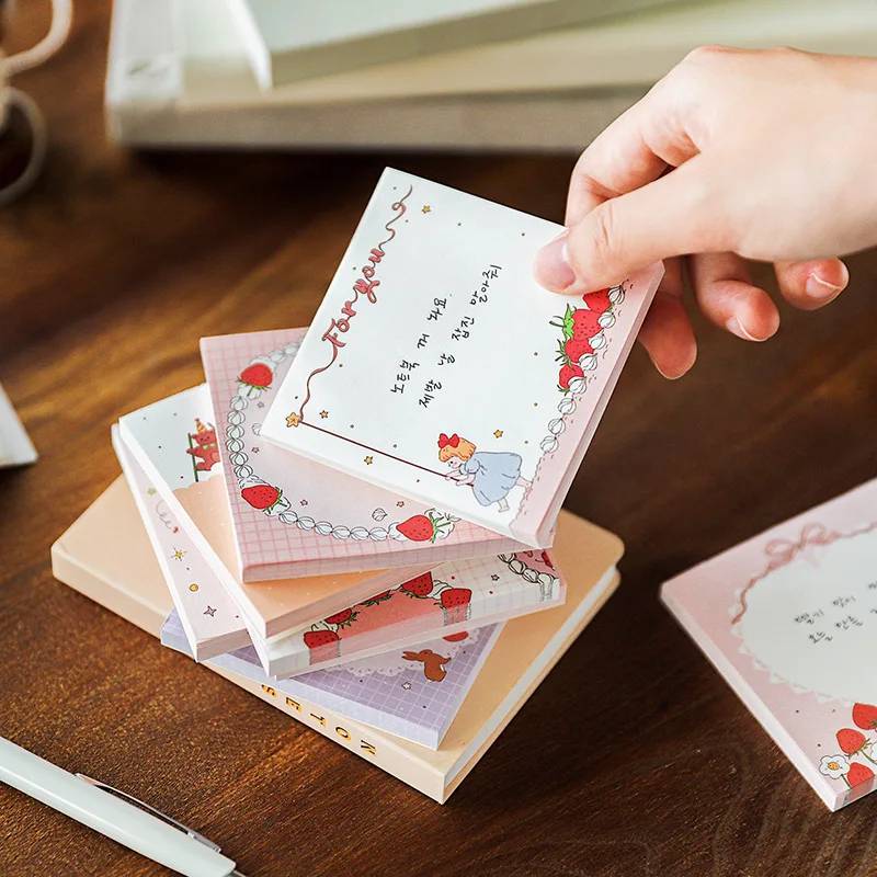 

"Sweet Girl" 1pc Cute Sticky Notes Pack Paper Stickers Adhesive Pads Pocket Memo Notepad Gift