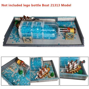

MODIKER Seawater Baseplate MOC Small Particle Building Upgrade Kit for Ship in a Bottle 21313 Without Bottle Model