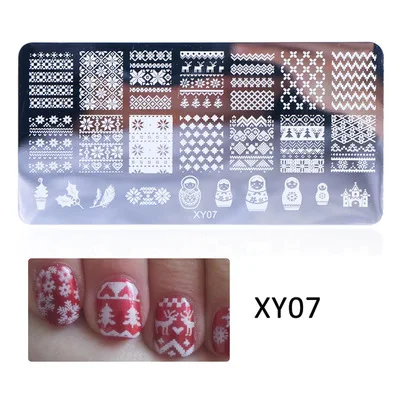 1 шт ногтей штамповки пластины для дизайна ногтей штамп для штамповки ногтей шаблон цветочный геометрический DIY Дизайн ногтей Маникюр изображения пластины трафарет - Цвет: 7