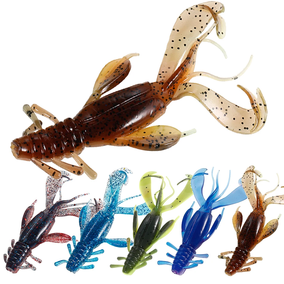 

Two-Color Double-Tail Soft Bait Shrimp 10g10cm Simulation Soft Shrimp Bait Sea Fishing Black Fish Perch Luya Outdoor Fishing