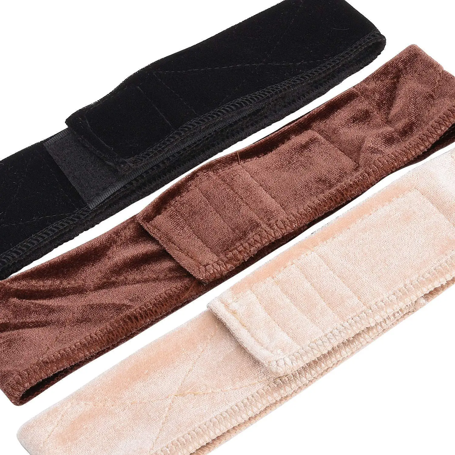 10pcs Wig Grip Velvet With Adjustable Velcro Flexible